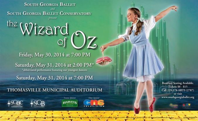 South Georgia Ballet & SGB Conservatory present The Wizard of Oz, this weekend!