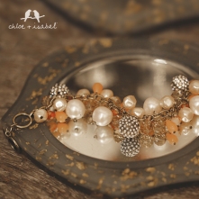 c+i pearls and coral bracelet
